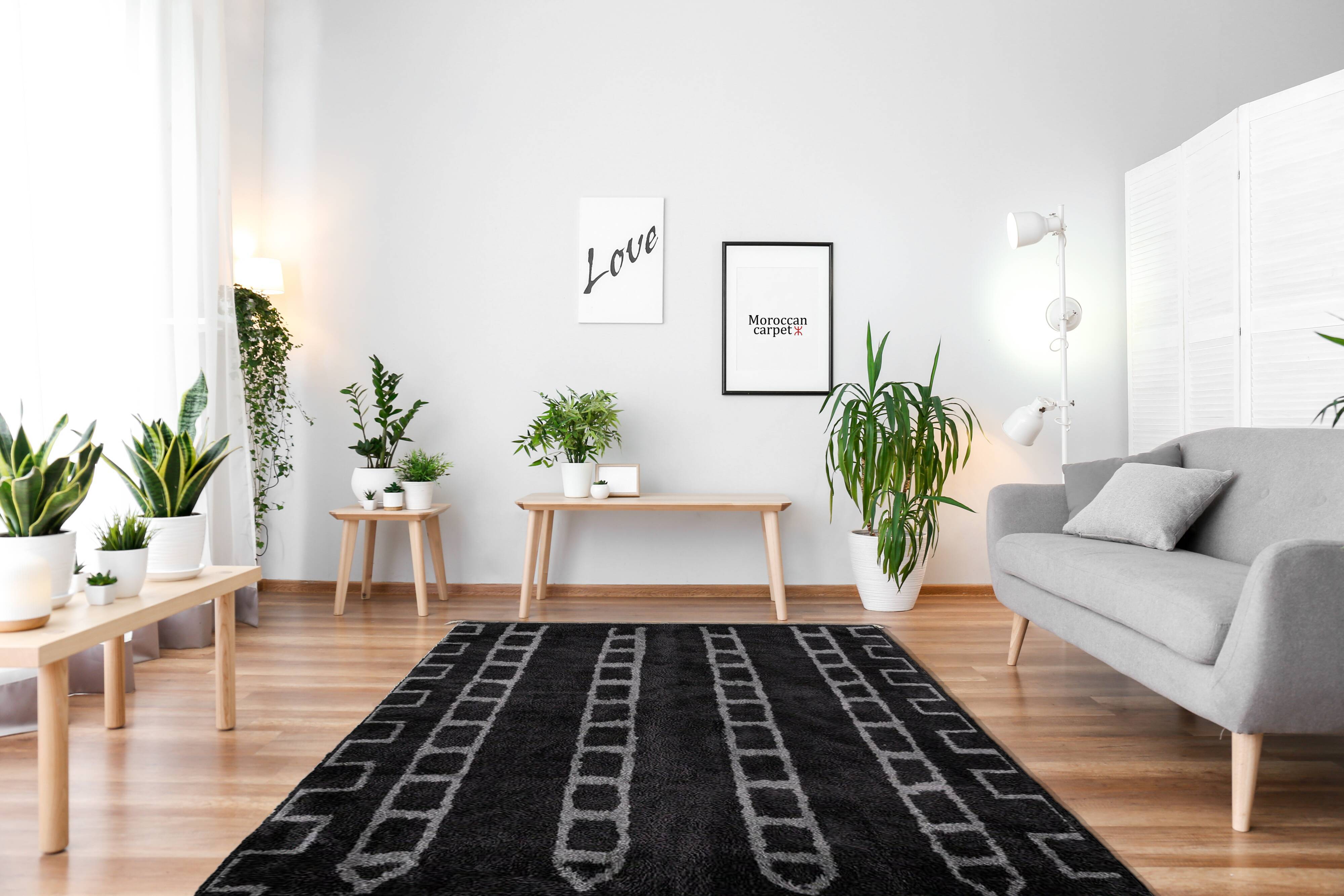 Modern Moroccan carpet black