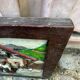 Wooden bas-relief panel, carved and painted