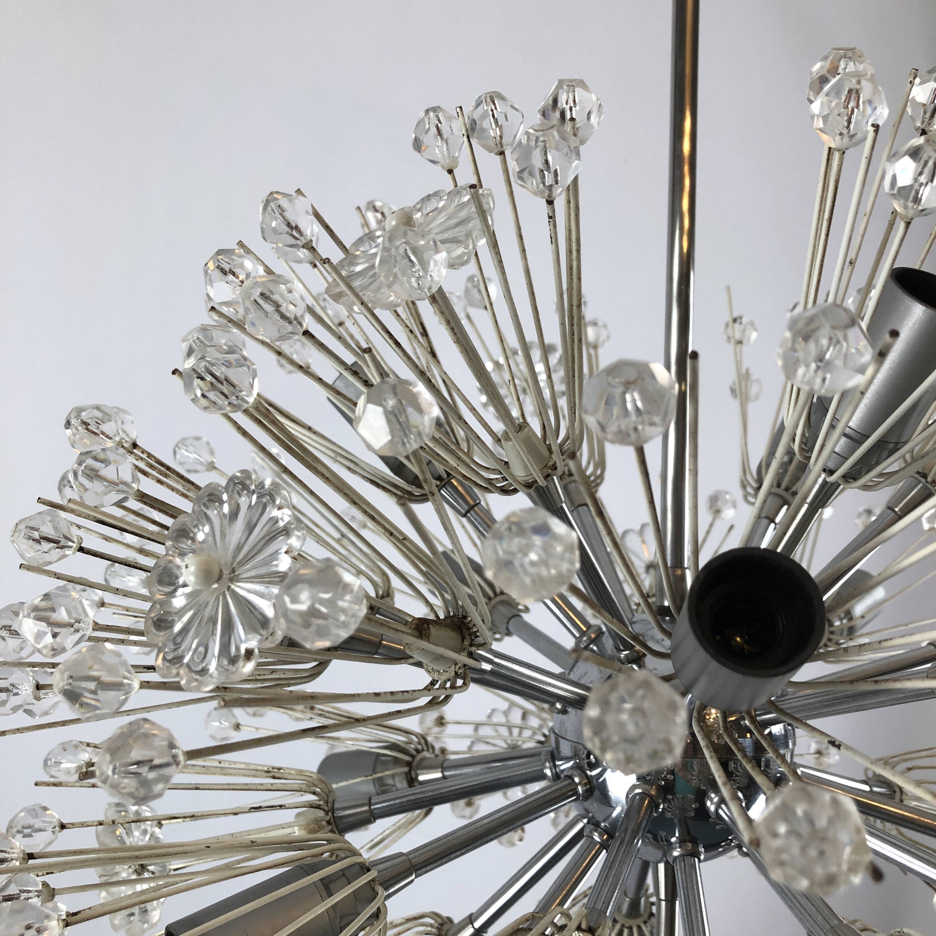 Emil Stejnar, chrome and glass sputnik from 70s