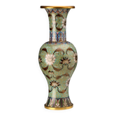 Vintage cloisonné vase in bronze and coloured enamels, China, 1960s