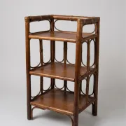Charming Vintage Shelf in Rattan and Bamboo (3 tiers)