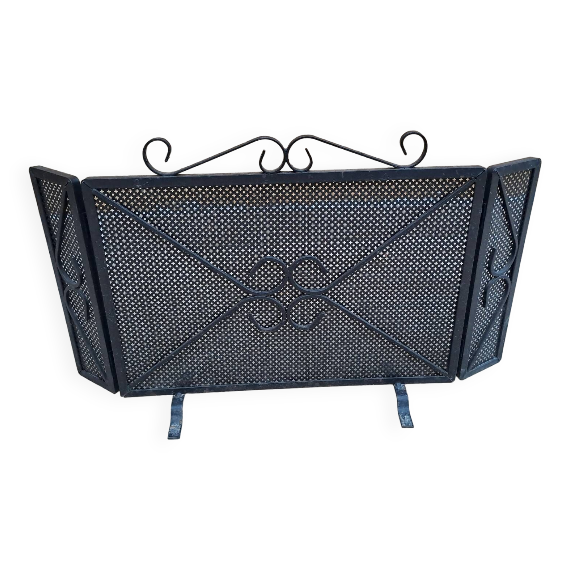 3-leaf iron fireplace screen