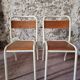 Set of 4 vintage French school chairs – Stackable chairs – 1920s