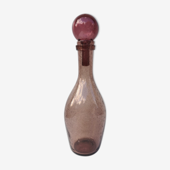 Bottle / decanter in biot bubbled glass