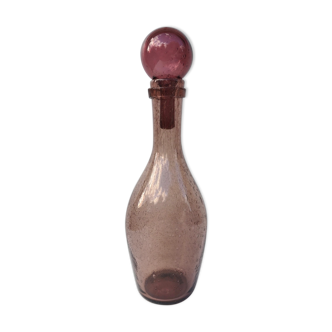 Bottle / decanter in biot bubbled glass