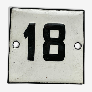 Number 18 vintage enamel cinema numbers europe house room number hotel bath spa