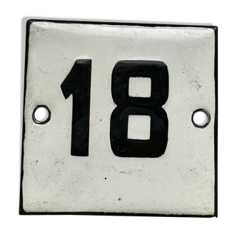 Number 18 vintage enamel cinema numbers europe house room number hotel bath spa