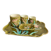 Antique Art Nouveau barbotine tobacco service