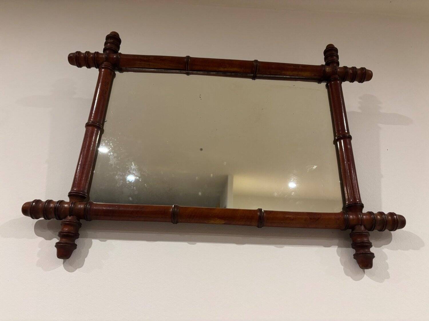 Bamboo Mirror Napoleon III Turned Wood 19th Century