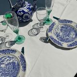 Set of 2 flat plates pyroblan blue