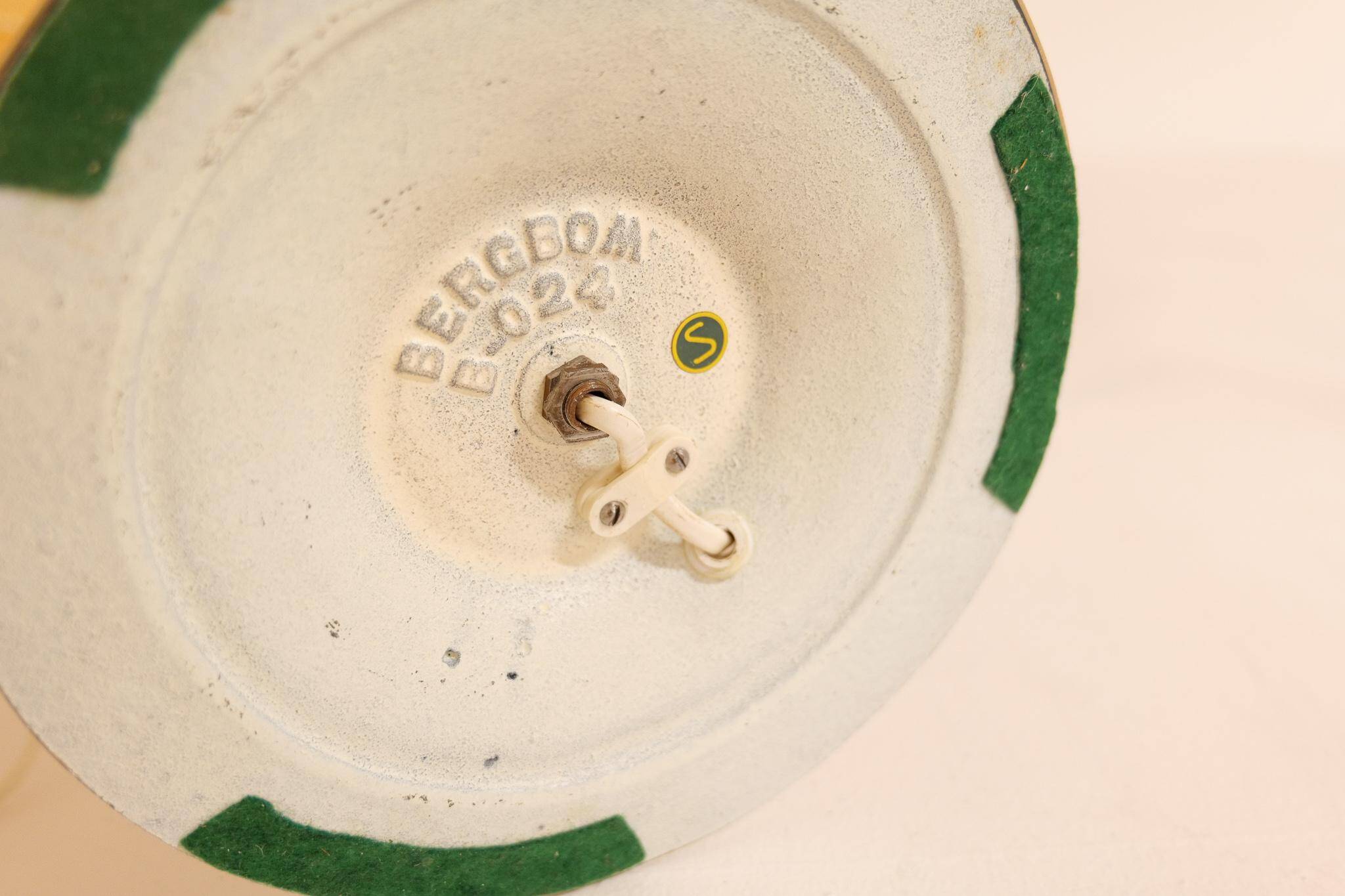 Pair of Bergboms B-024 mid-century modern table lamps, 1960s, Sweden.