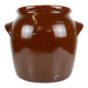 Large confit/grease pot, antique stoneware, brown colour, 1900.