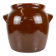Large confit/grease pot, antique stoneware, brown colour, 1900.