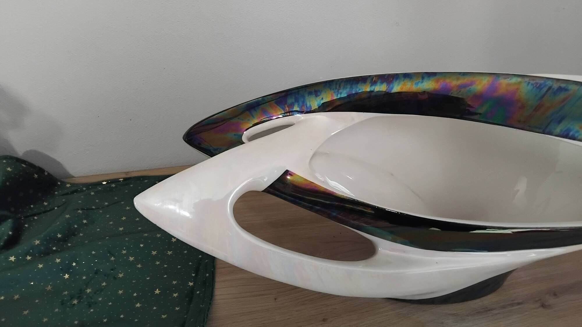 Vintage italian ceramic fruit bowl/vase, 1960s, camillo lusso, 60s vase