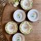 Set of 6 mismatched antique deep plates.