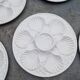 Set of 6 oyster plates with shells in white earthenware