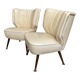 2 white leatherette Cocktail chairs 1960s