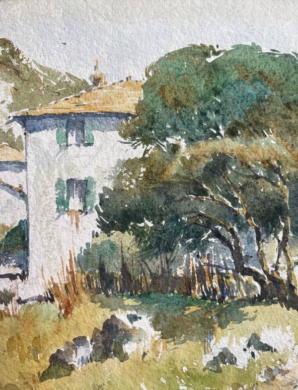 Tableau Aquarelle Biface vars 1910 par Paul Monnier (1893-1962)