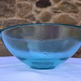 Antique bubbled blown glass salad bowl