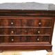 Flamed Mahogany Commode with Veined Black Marble Top
