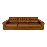 Vintage 1970s De Sede DS-40 camel leather 3-seater sofa.