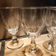 5 antique wine glasses with cut sides