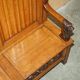 Victorian Antique Bacon Bench in Carved Walnut by Hampton & Sons