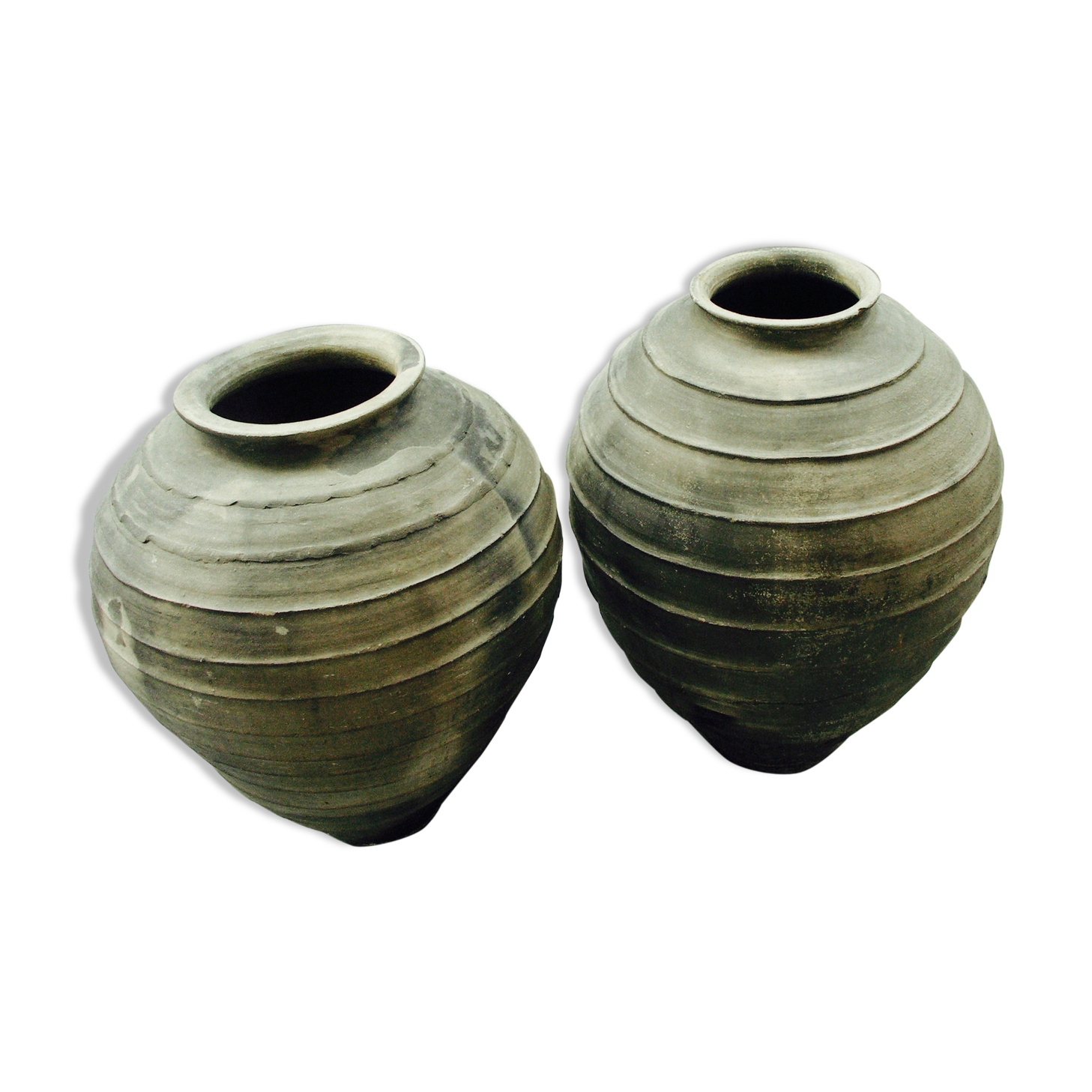 Lots of two large African "vases", artidirty manufacture of Ghana