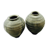 Lots de deux grands " vases" africains fabrication artisale du Ghana