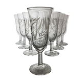 Set of 10 champagne flutes 60s