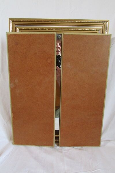Mirror to ask triptych gilt frame 72x50cm
