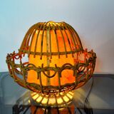 Lampe de table en rotin, art populaire, France, 1960