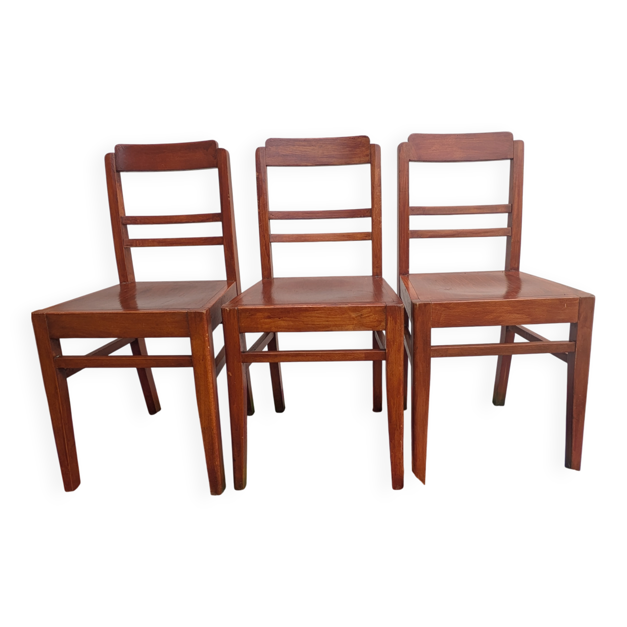Lot de 3 chaises anciennes estampillé PTT