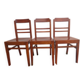 Lot de 3 chaises anciennes estampillé PTT