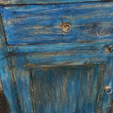 Blue wooden buffet with 2 drawers and 2 doors