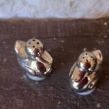 Vintage silver metal salt and pepper shaker