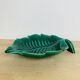 Ceramic cup signed CAB, green leaf, 1950s, slip