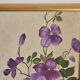 Oil painting on panel - purple clematis flowers signed colson lydie