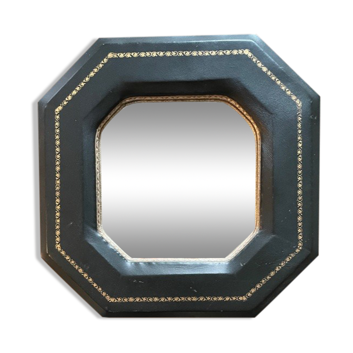 Leather-wrapped mirror 1950