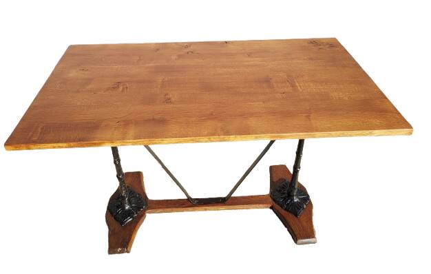 Table bistrot de Paris 1900 à colonnes Art Nouveau fonte