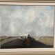 Original Mid Century Swedish Oil on Canvas – Tractor by Evert Färhm