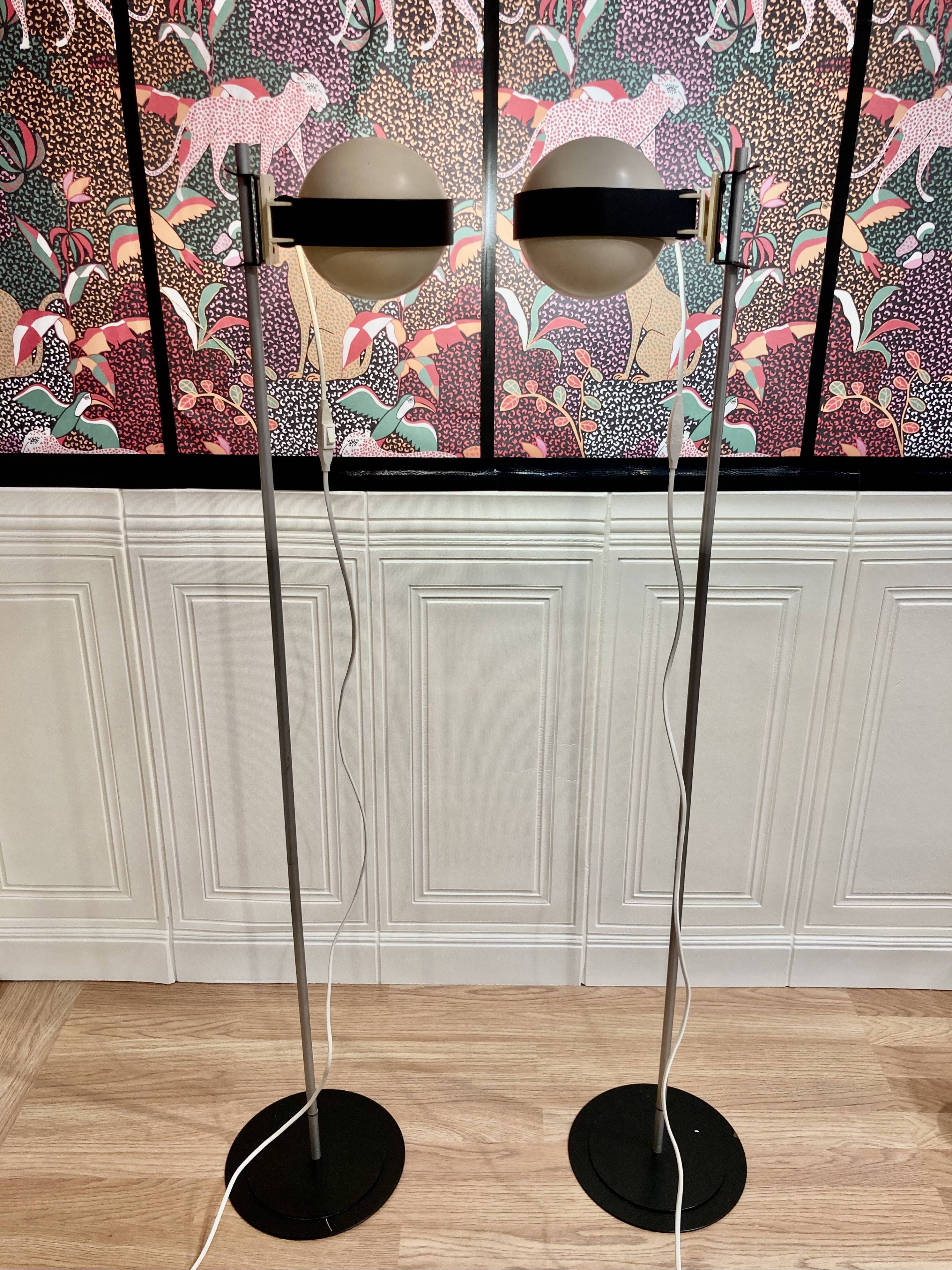 .PAIRE DE LAMPADAIRES MODULABLES DESIGN 1960.
