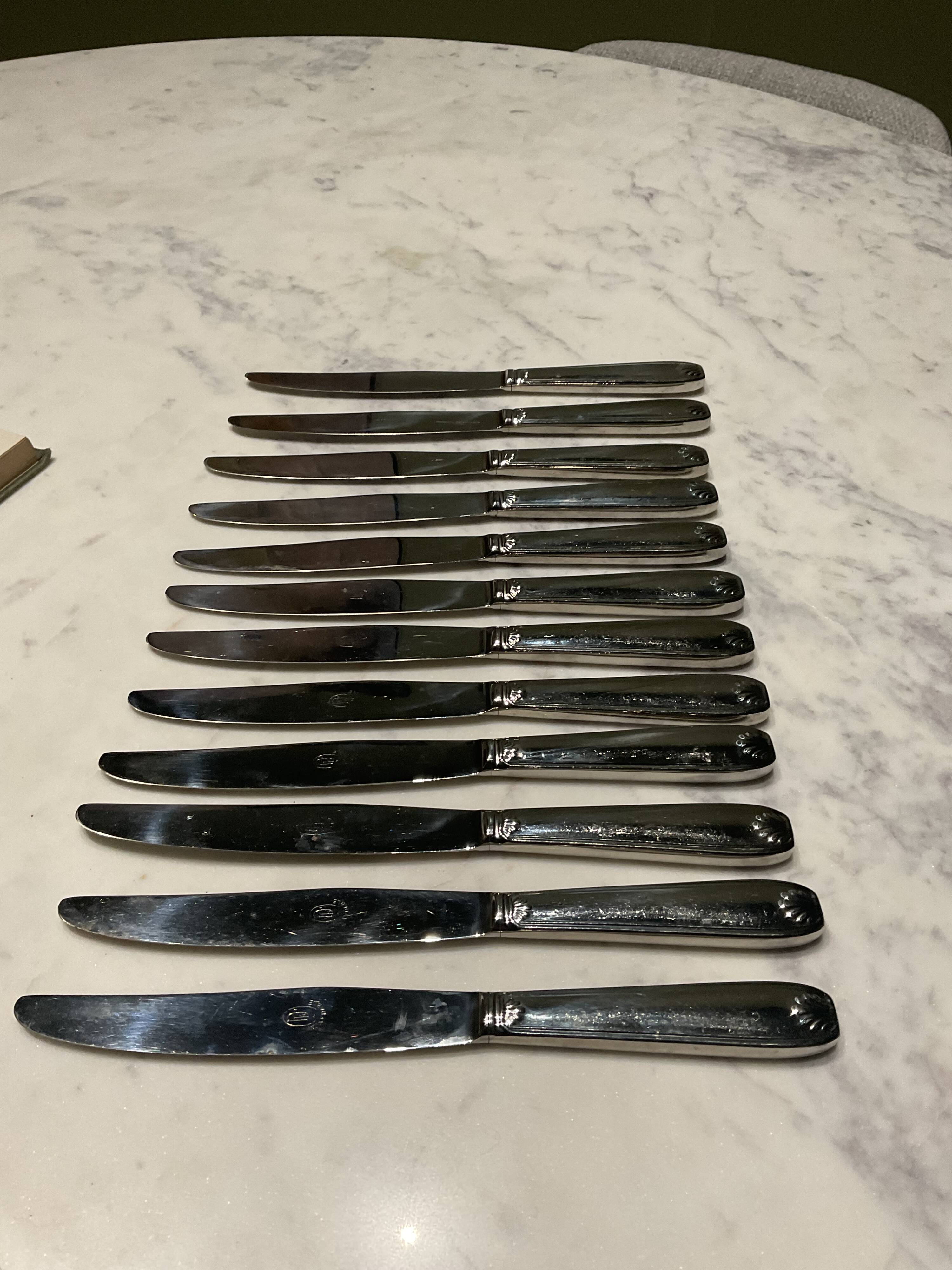 12 couteaux Inox . Vintage