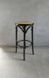 Tabouret de bar en bois courbé et assise cannée