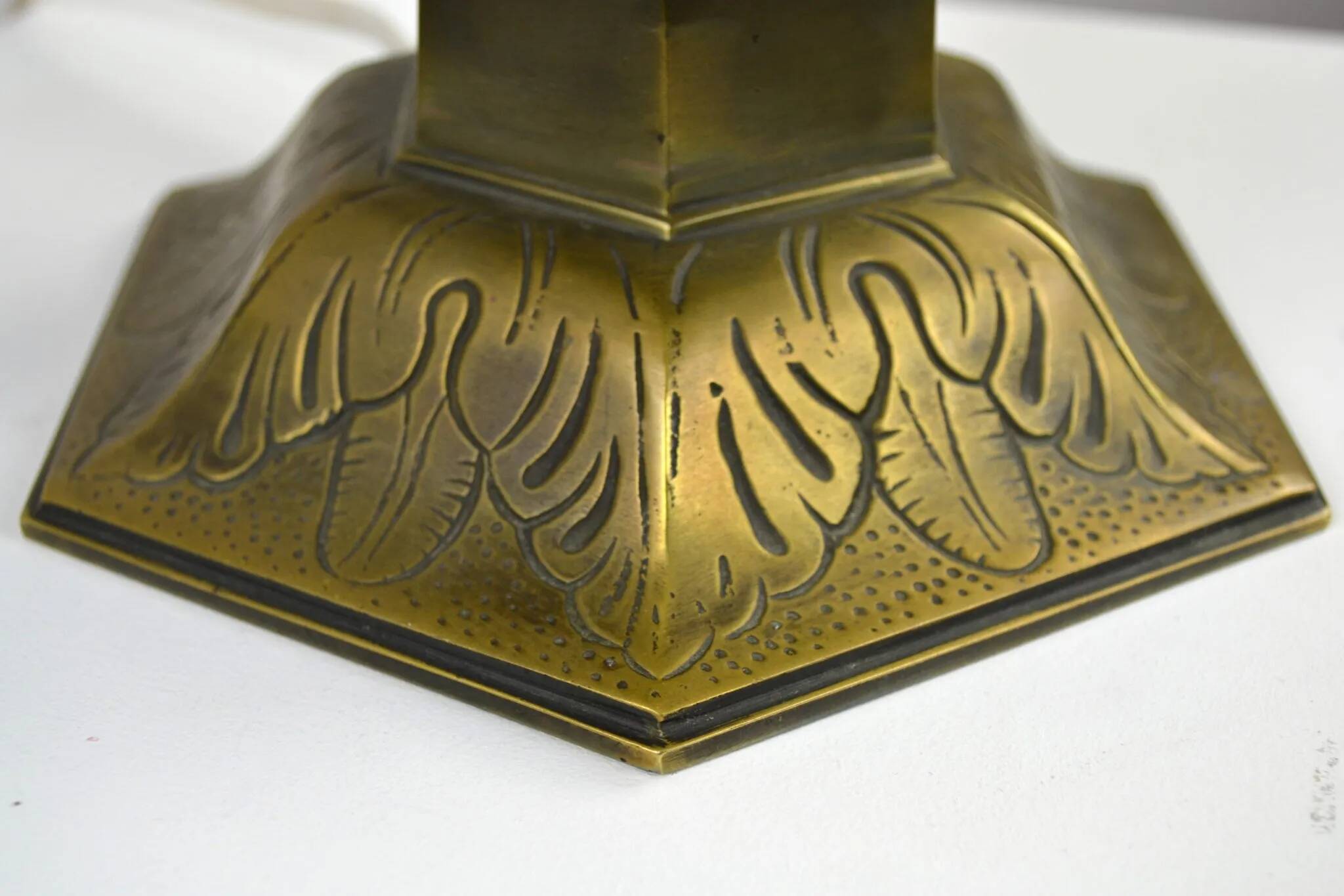 Solid Brass Table Lamp by Oscar Antonssons for Ystad-Metall, Sweden, 1940s