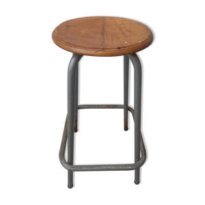 Ancien tabouret haut industriel