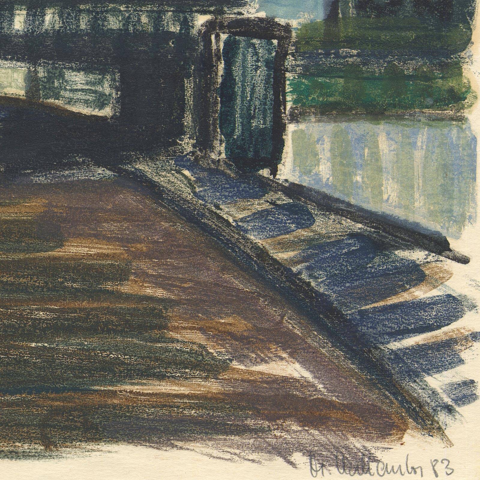 Serene signed Berlin streetscape