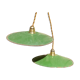 Suspension duo in green and white enamelled sheet metal new gold threads and socket
