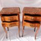 Pair of French Rosewood Nightstands, Marble Top Nighstands, Marquetry Bedsi