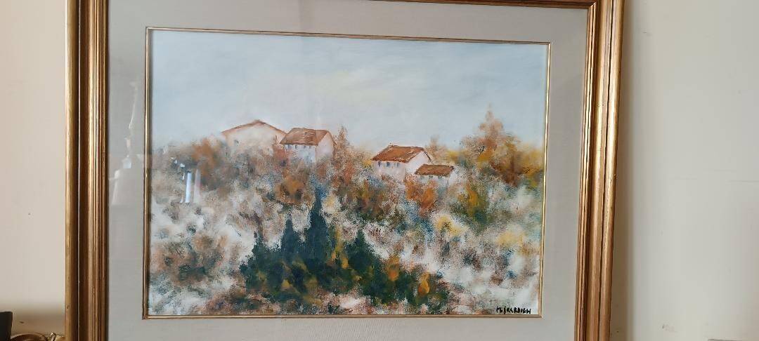 Oil on canvas Marino Scardigli (Pistoia, 1921-Pescia, 2005) - Tuscan landscape